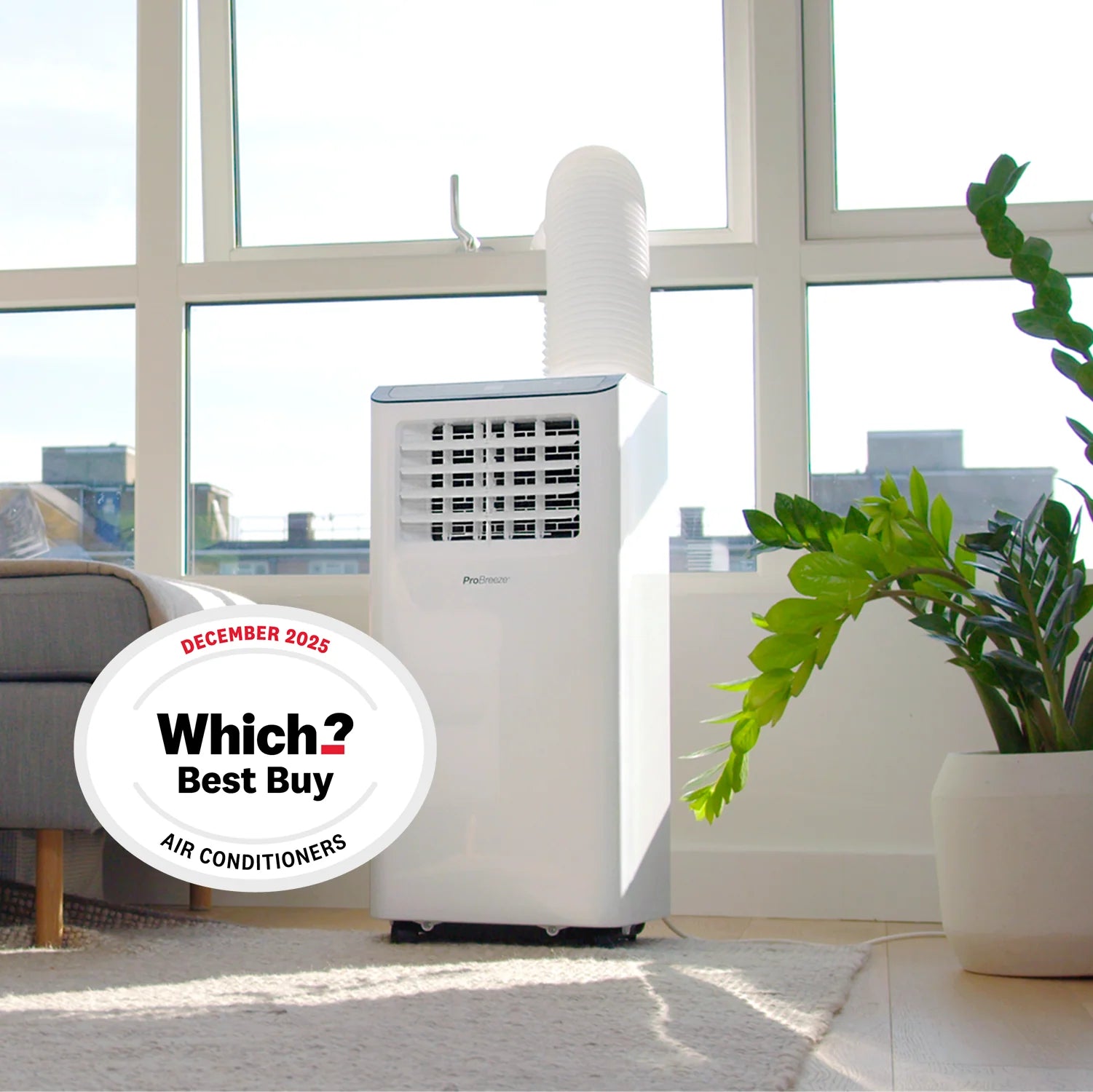 Climatiseur portable 3-en-1 de 9000 BTU avec fonction de déshumidification - Application Wi-Fi intelligente