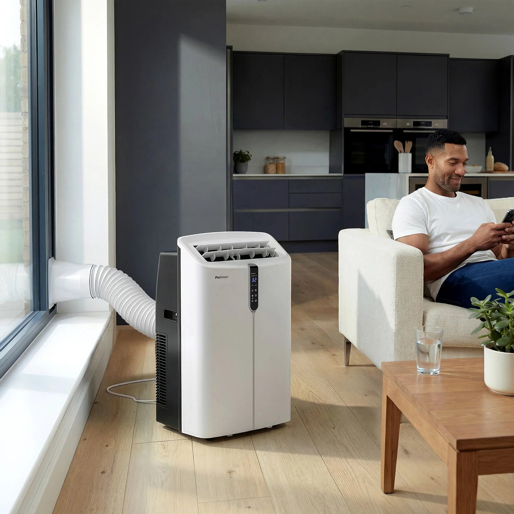 OmniCool™ 12.000 BTU 3-in-1 Ultra-leises mobiles Klimagerät mit Entfeuchtungsfunktion - Smarte Wifi App