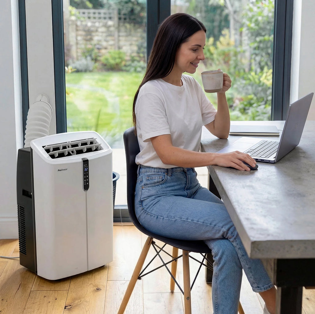 OmniCool™ 12.000 BTU 3-in-1 Ultra-leises mobiles Klimagerät mit Entfeuchtungsfunktion - Smarte Wifi App